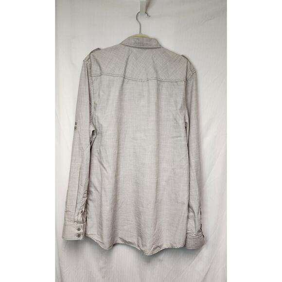 I JEANS by BUFFALO GRAY BUTTON DOWN LONG SLEEVE MEN'S SHIRT SIZE XXL - Picture 4 of 9